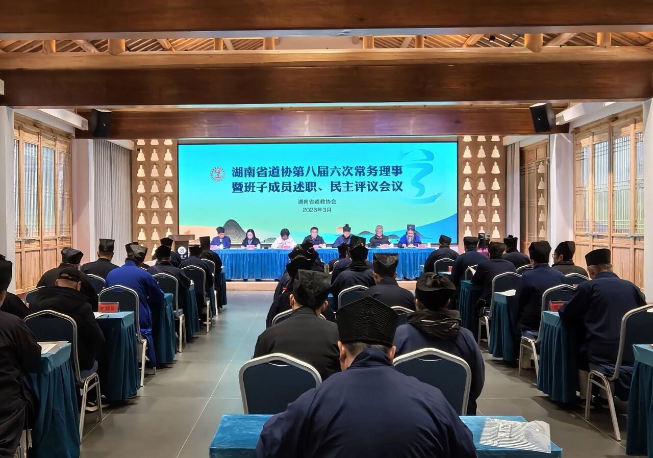 湖南省道协传达全国两会精神和举行班子成员述职、民主评议会议-道音文化